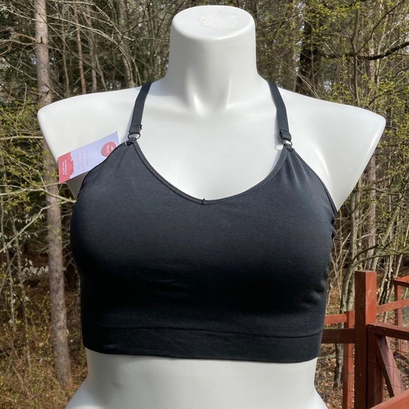 Cacique Other - Cacique reversible strappy back bralette black/gray adjustable straps 18/20
